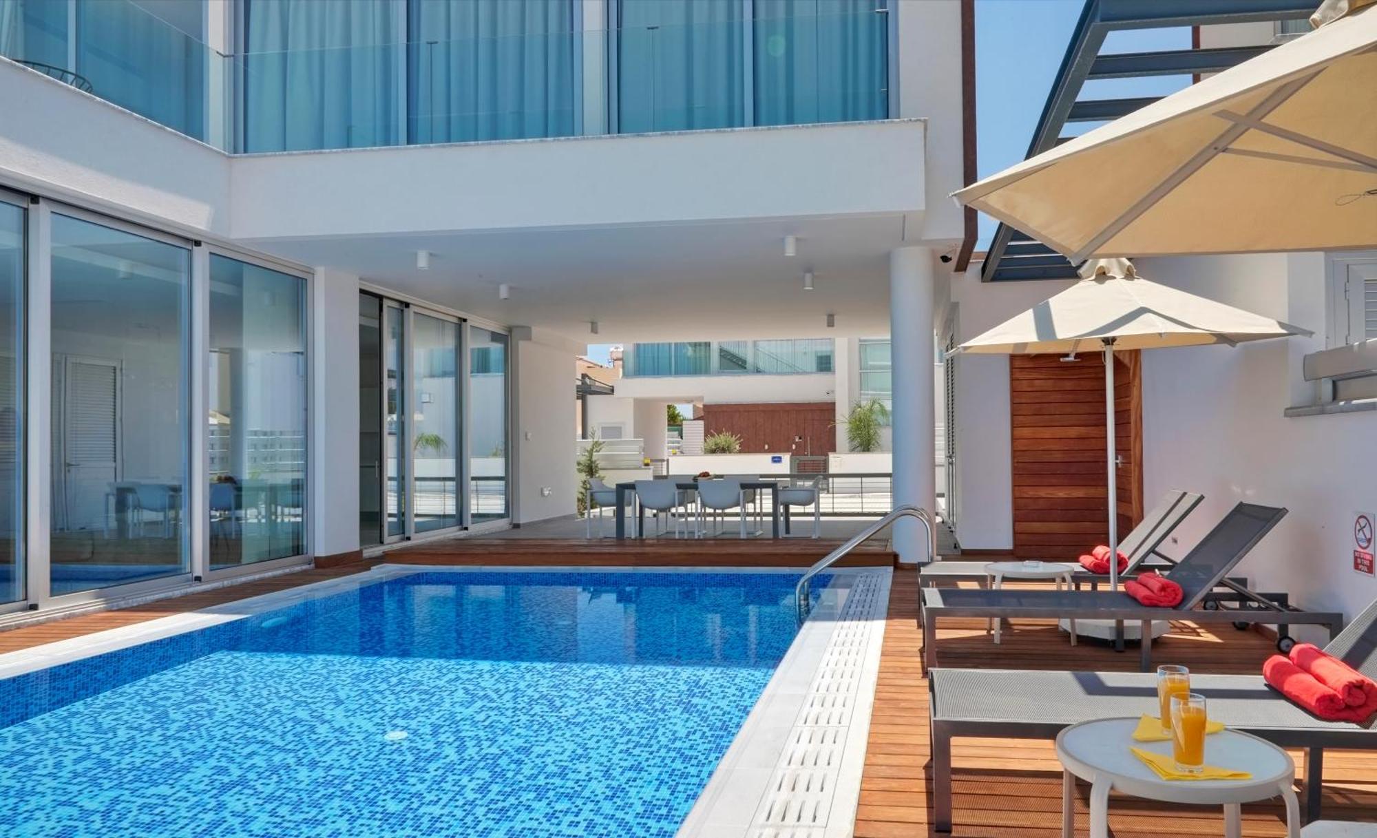 Seaview Luxury Villa Jacuzzi & Pool! 2 Min Beach Протарас Экстерьер фото